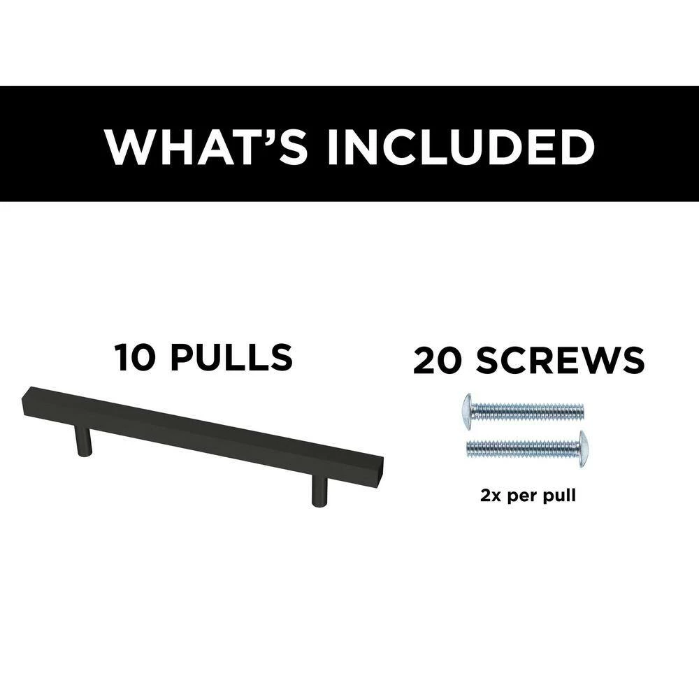 Franklin Brass Simple Square Bar 5-1/16 in. (128 mm) Matte Black Drawer Pull (10-Pack) - Image 10