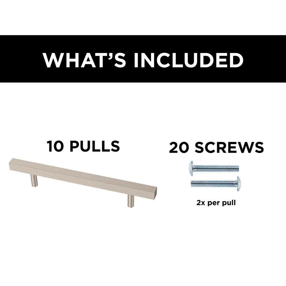 Franklin Brass Simple Square Bar 5-1/16 in. (128 mm) Stainless Steel Drawer Pull (10-Pack) - Image 9