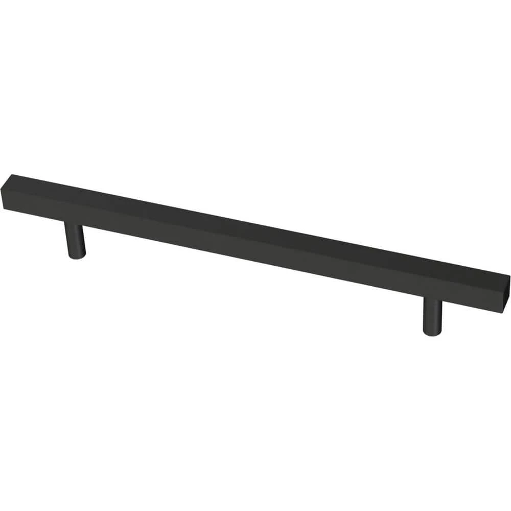 Franklin Brass Simple Square Bar 6-5/16 in. (160 mm) Matte Black Drawer Pull (10-Pack)