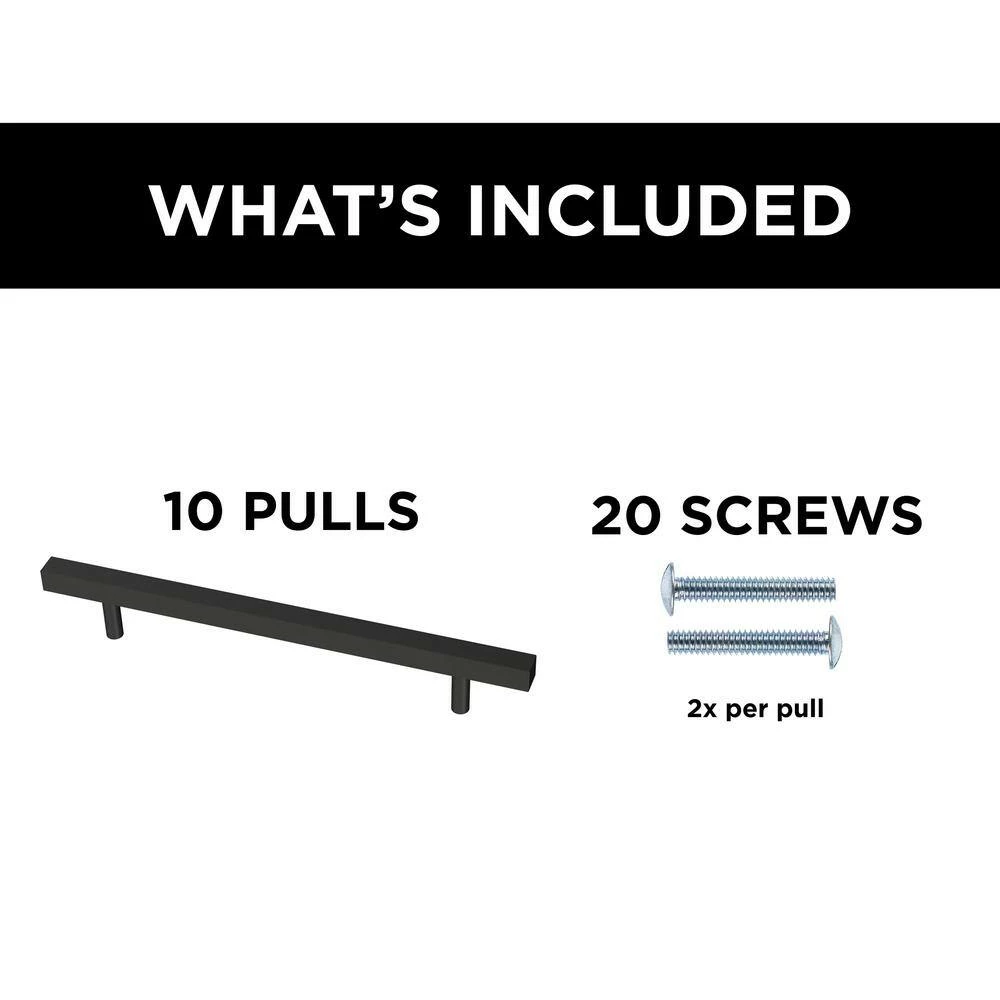 Franklin Brass Simple Square Bar 6-5/16 in. (160 mm) Matte Black Drawer Pull (10-Pack) - Image 10