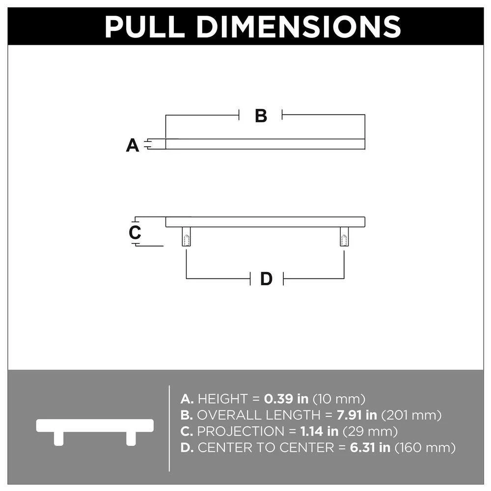 Franklin Brass Simple Square Bar 6-5/16 in. (160 mm) Stainless Steel Drawer Pull (30-Pack) - Image 5
