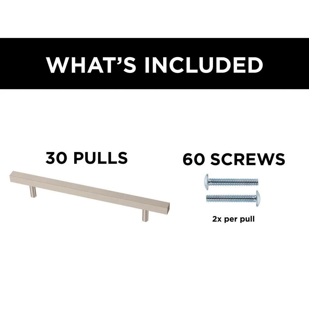 Franklin Brass Simple Square Bar 6-5/16 in. (160 mm) Stainless Steel Drawer Pull (30-Pack) - Image 9
