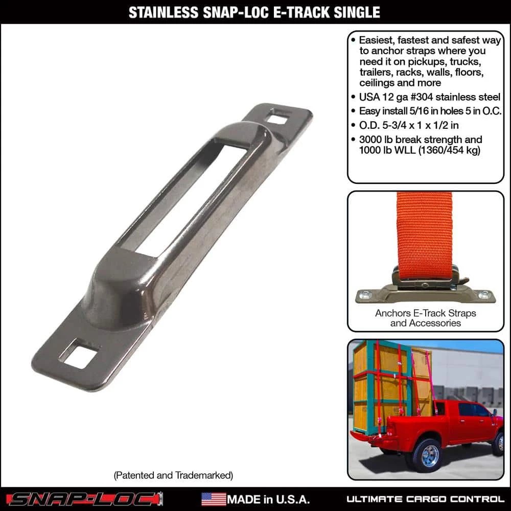 Stainless Snap-Loc E-Track Single Strap Anchor - Image 2