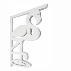 Nature Brackets Decorative 16 in. Paintable PVC Flamingo Mailbox or Porch Bracket