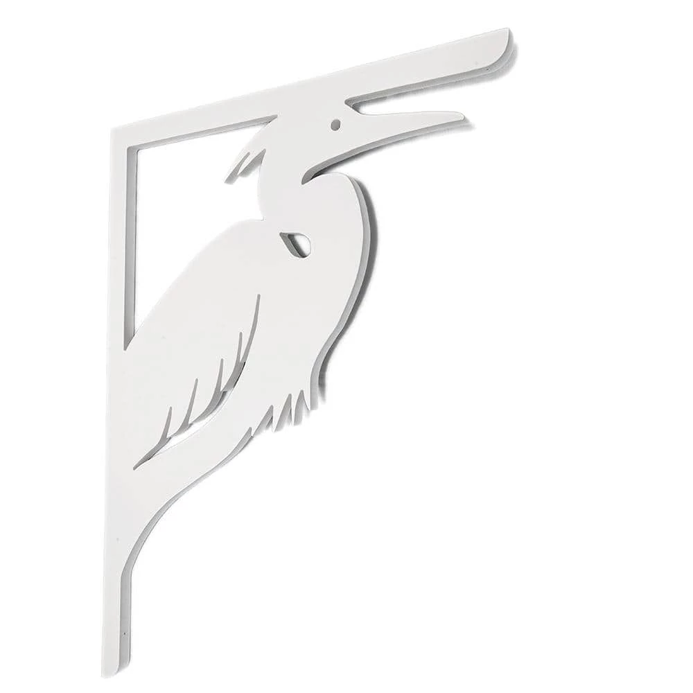 Nature Brackets Decorative 16 in. Paintable PVC Heron Mailbox or Porch Bracket