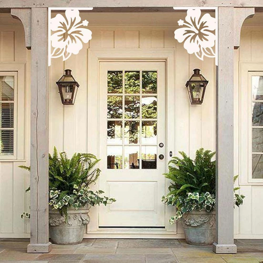 Nature Brackets Decorative 16 in. Paintable PVC Hibiscus Mailbox or Porch Bracket - Image 3