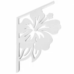 Nature Brackets Decorative 16 in. Paintable PVC Hibiscus Mailbox or Porch Bracket