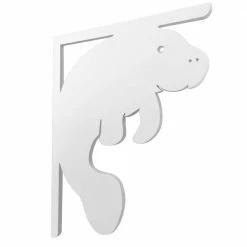 Nature Brackets 16 in. Paintable PVC Decorative Manatee Mailbox or Porch Bracket