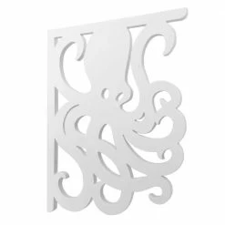 Nature Brackets 16 in. Paintable PVC Decorative Octopus Mailbox or Porch Bracket