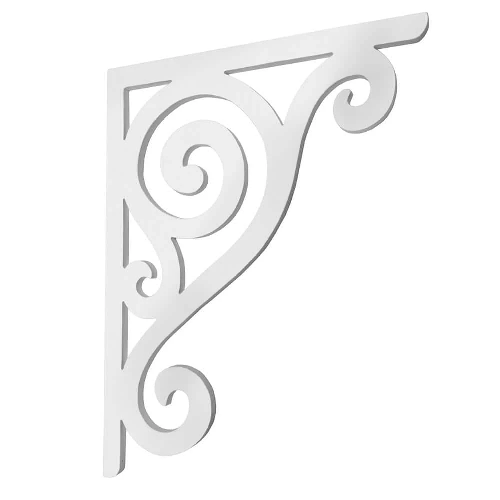 Nature Brackets Decorative 16 in. Paintable PVC Scroll Mailbox or Porch Bracket