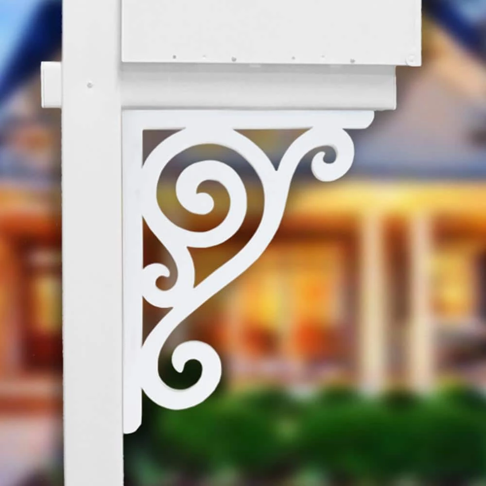 Nature Brackets Decorative 16 in. Paintable PVC Scroll Mailbox or Porch Bracket - Image 2