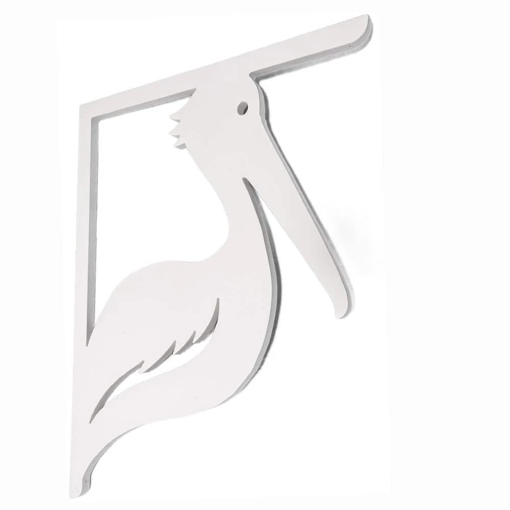 Nature Brackets Decorative 16 in. Paintable PVC Pelican Mailbox or Porch Bracket
