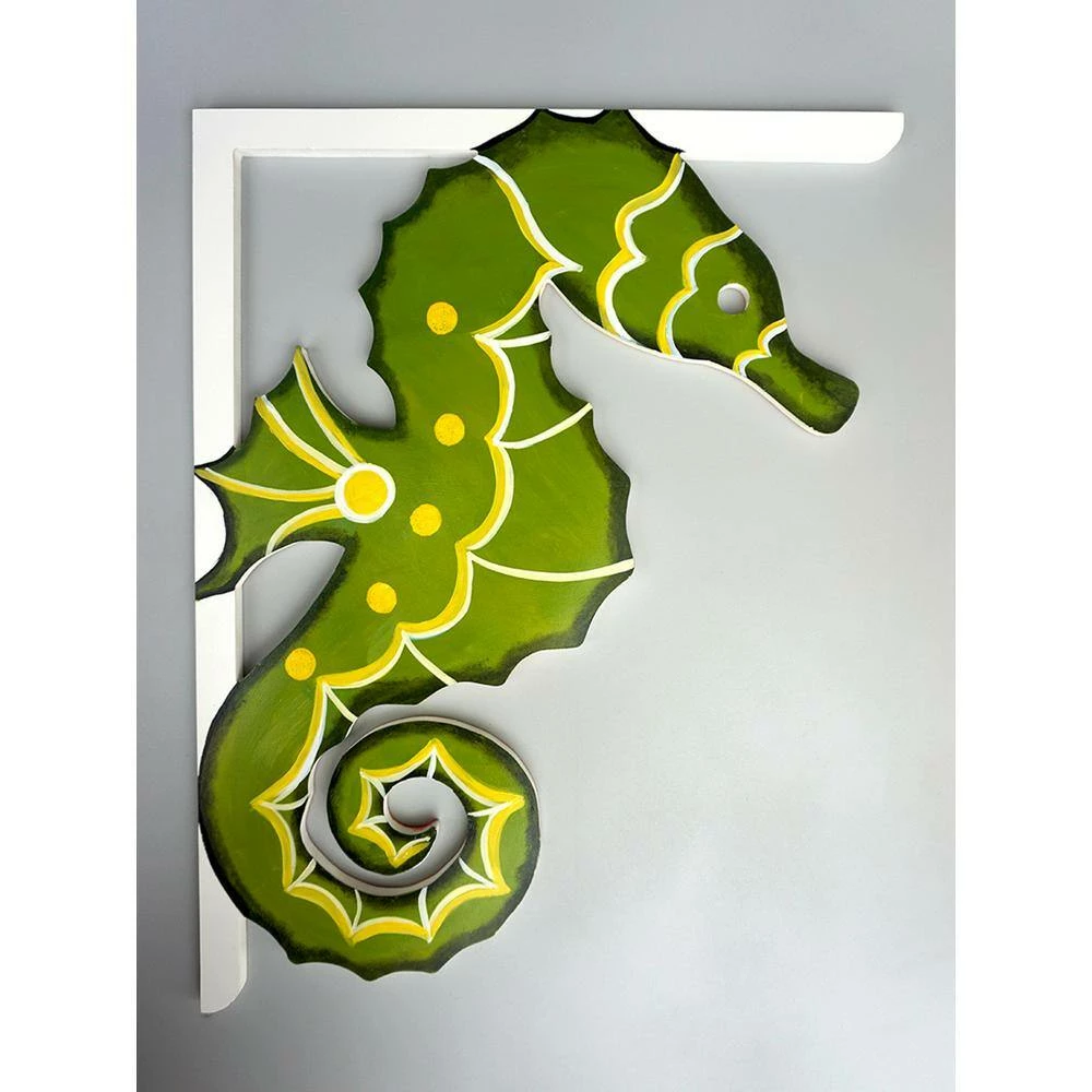 Nature Brackets Decorative 16 in. Paintable PVC Seahorse Mailbox or Porch Bracket - Image 6