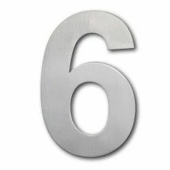 QT Home Decor 6 in. Brushed Stainless Steel Floating Modern House Number 6/9