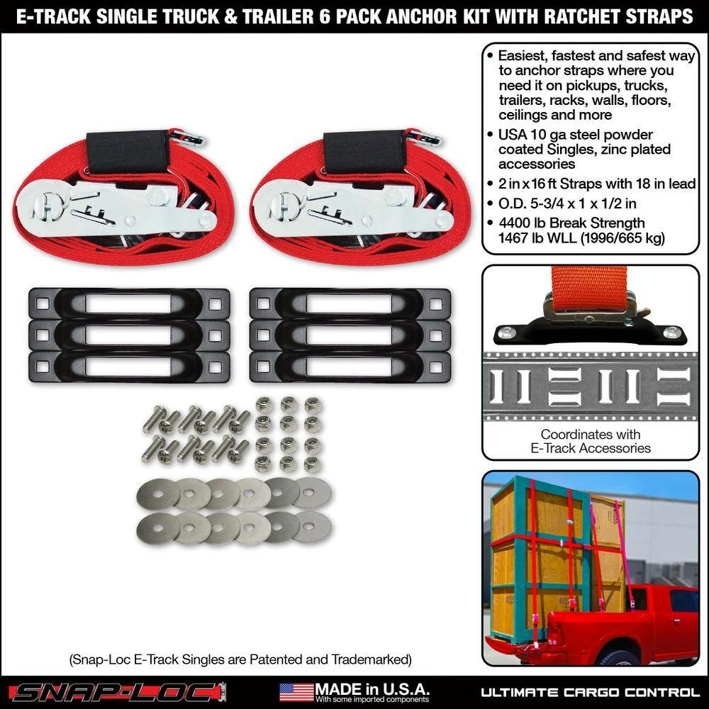 SNAP-LOC 16 ft. x 2 ft. Ratchet Strap Kit with Hooks and Fasteners - Image 8