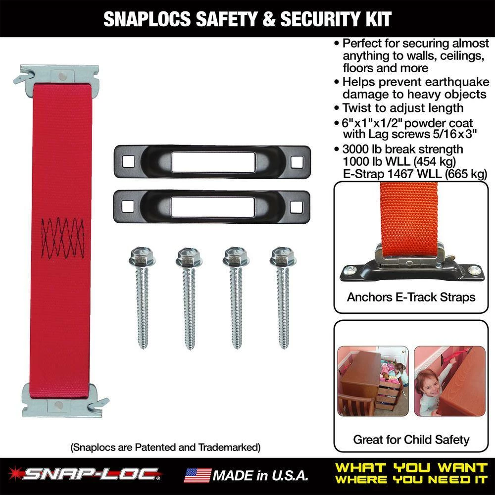 SNAP-LOC 12 ft. x 2 ft. E-Track Strap System with Hooks and Fasteners - Image 2