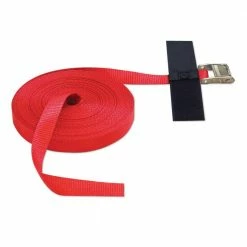 SNAP-LOC 50 ft. x 1 in. Cinch Strap with Hook and Loop Storage Fastener in Red