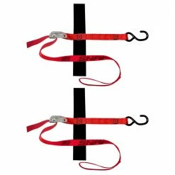 SNAP-LOC 4 ft. x 1 in. S-Hook Cam Strap with Hook and Loop Storage Fastener in Red (2-Pack)