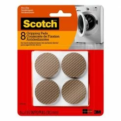 Scotch 1.5 in. Brown Round Hard Surface Gripping Pads (8-Pack)