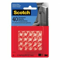 Scotch 1/2 in. Clear Round Self-Stick Rubber Bumpers (40-Pack)