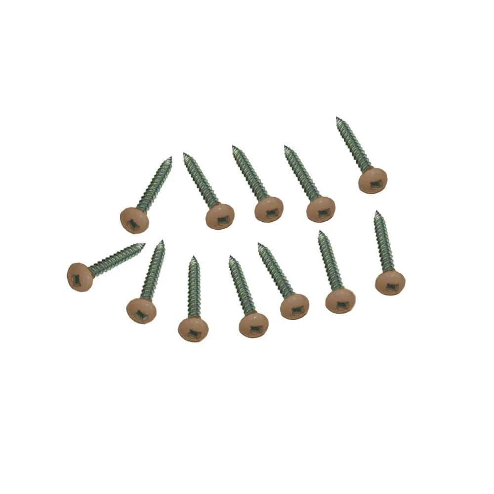 Veranda #10 1-1/2 in. Phillips Pan Head Brazilian Walnut Plastic Lattice Screw (12-Pack)