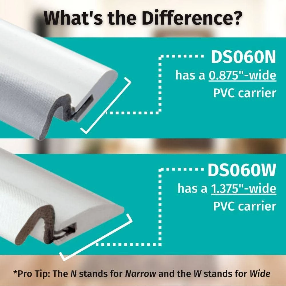 Simply Conserve Windjammer DS060 7/8 in. x 84 in. White Premium Foam and Nail-Up PVC Door Weatherstrip Set Contractor Pack of 15 - Image 4